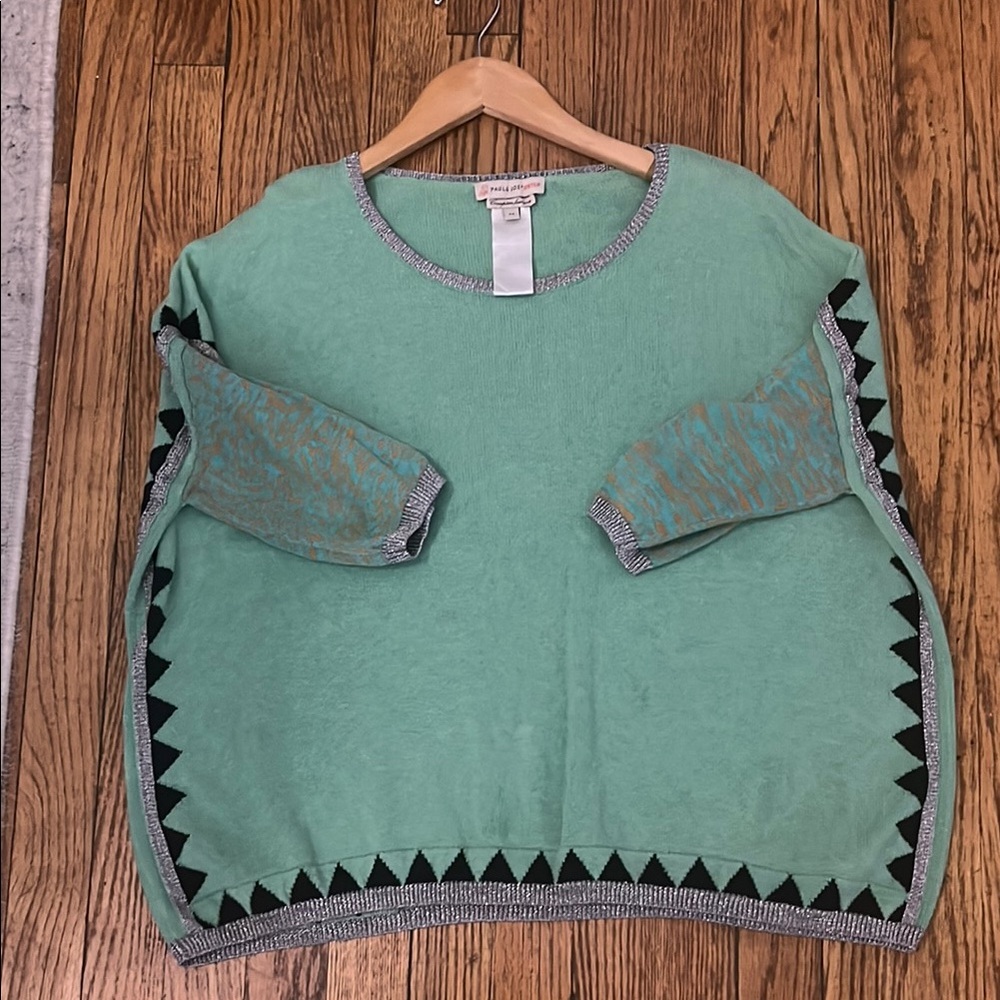 Paul & Joe Mint Green Sweater with Black Accents